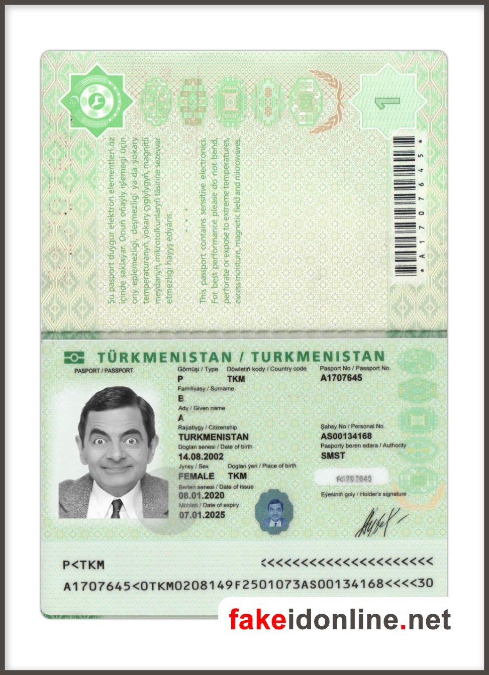 Turkmenistan Passport PSD Template